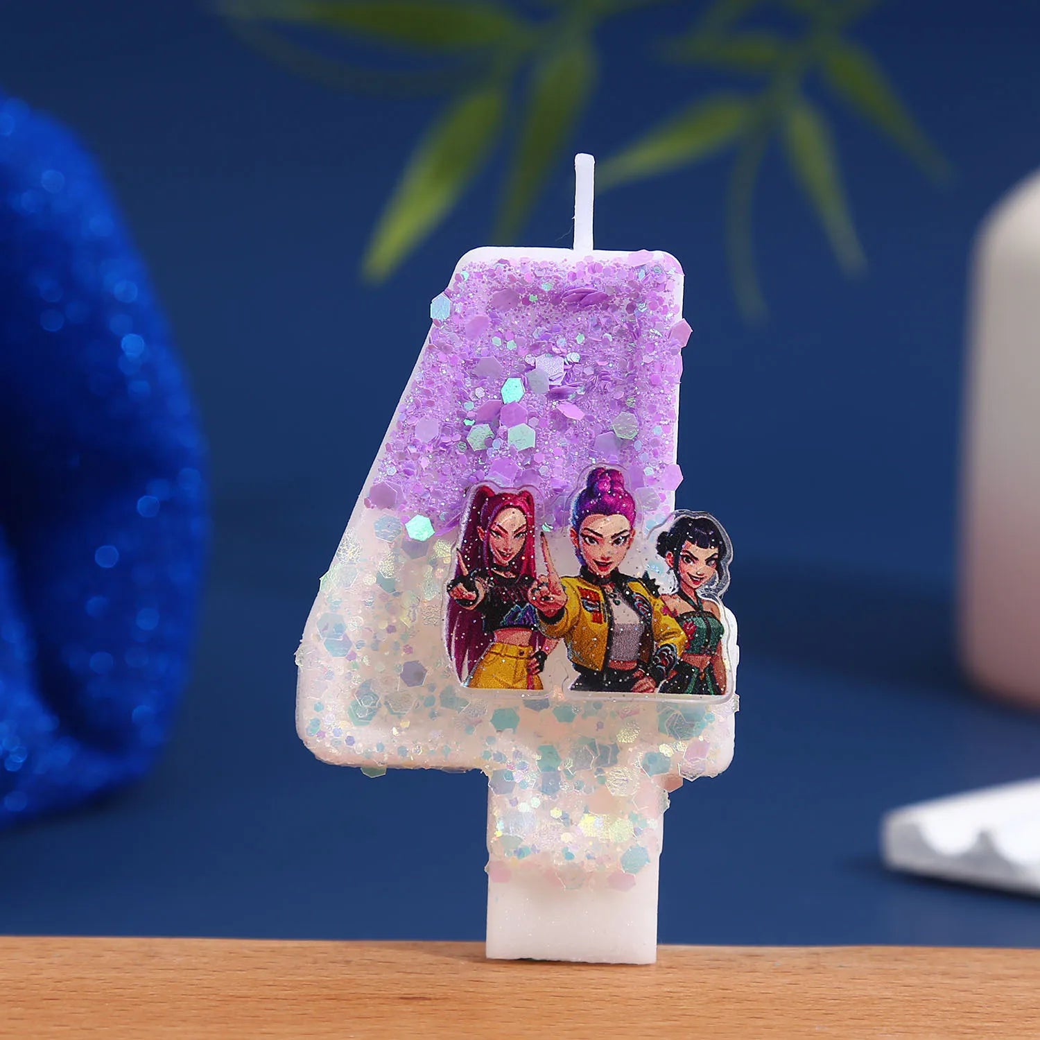 Witch Hunter Birthday Number Candle – Purple Glitter Cake Decoration (0-9) - I YAN