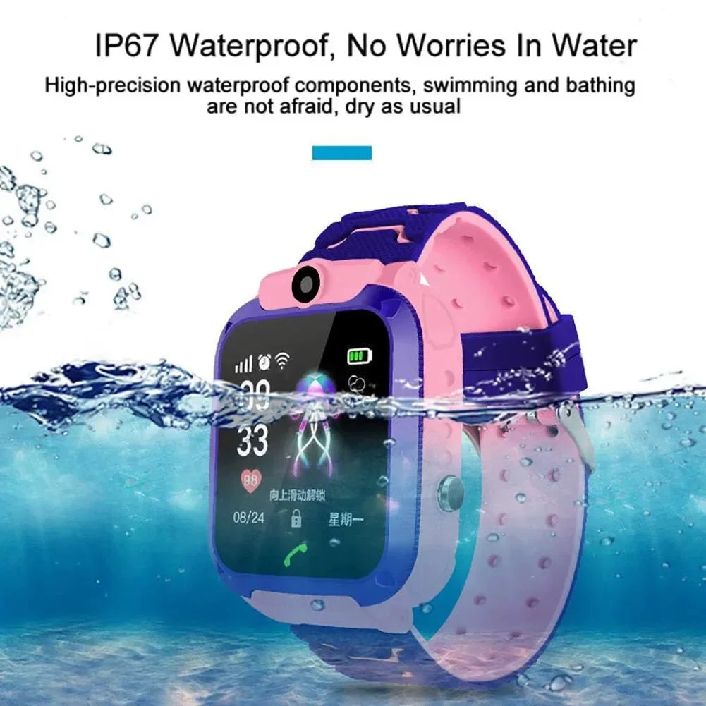 Lenovo Kids Smart Watch 4G GPS Tracker – SIM Card Calling Camera IP67 Waterproof Children's Watch Birthday Gift - I YAN