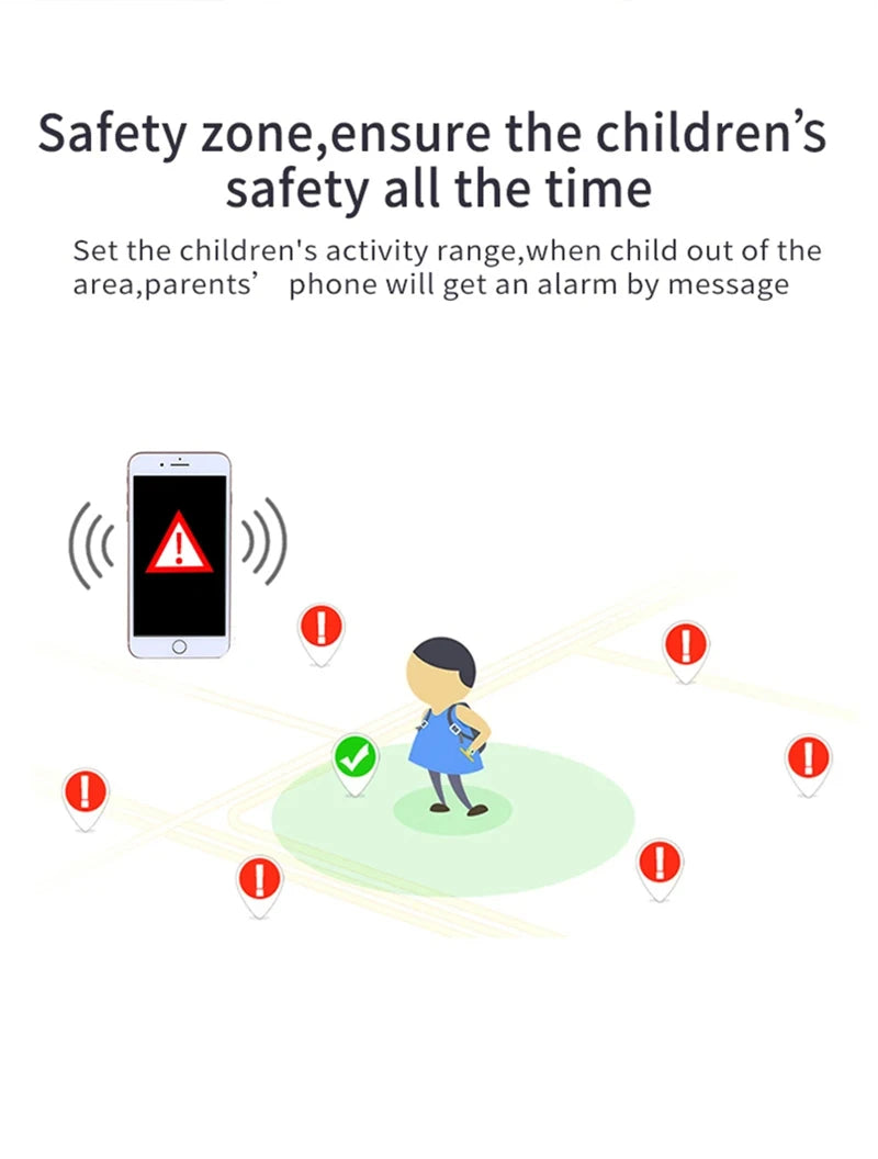 Lenovo GPS Kids Smart Watch SIM Card Call SOS – Camera Waterproof Watch for Boys & Girls Gift - I YAN
