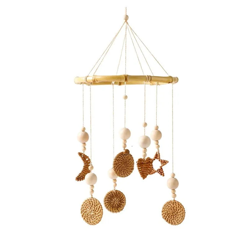 Baby Cloud Crib Mobile with Musical Box – Wooden Rattle Toy for Newborns 0–12M - I YAN