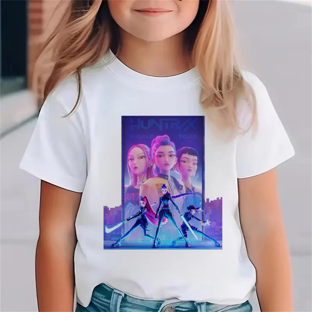Fashion Movie Kids T-shirt KPop Demon Hunters  Funny Gift for Fans Tshirt K-Pop Demon Hunters Clothes Cool Girls Tee Top