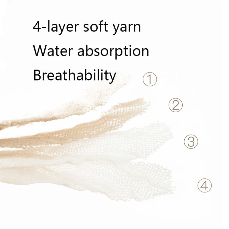 0-2Year Baby Bibs Saliva Scarf 5Pcs Triangle Scarf Cartoon Bear 4-Layer Linen Cotton Newborn Boy Girl Absorbent Cloth Baby Bibs