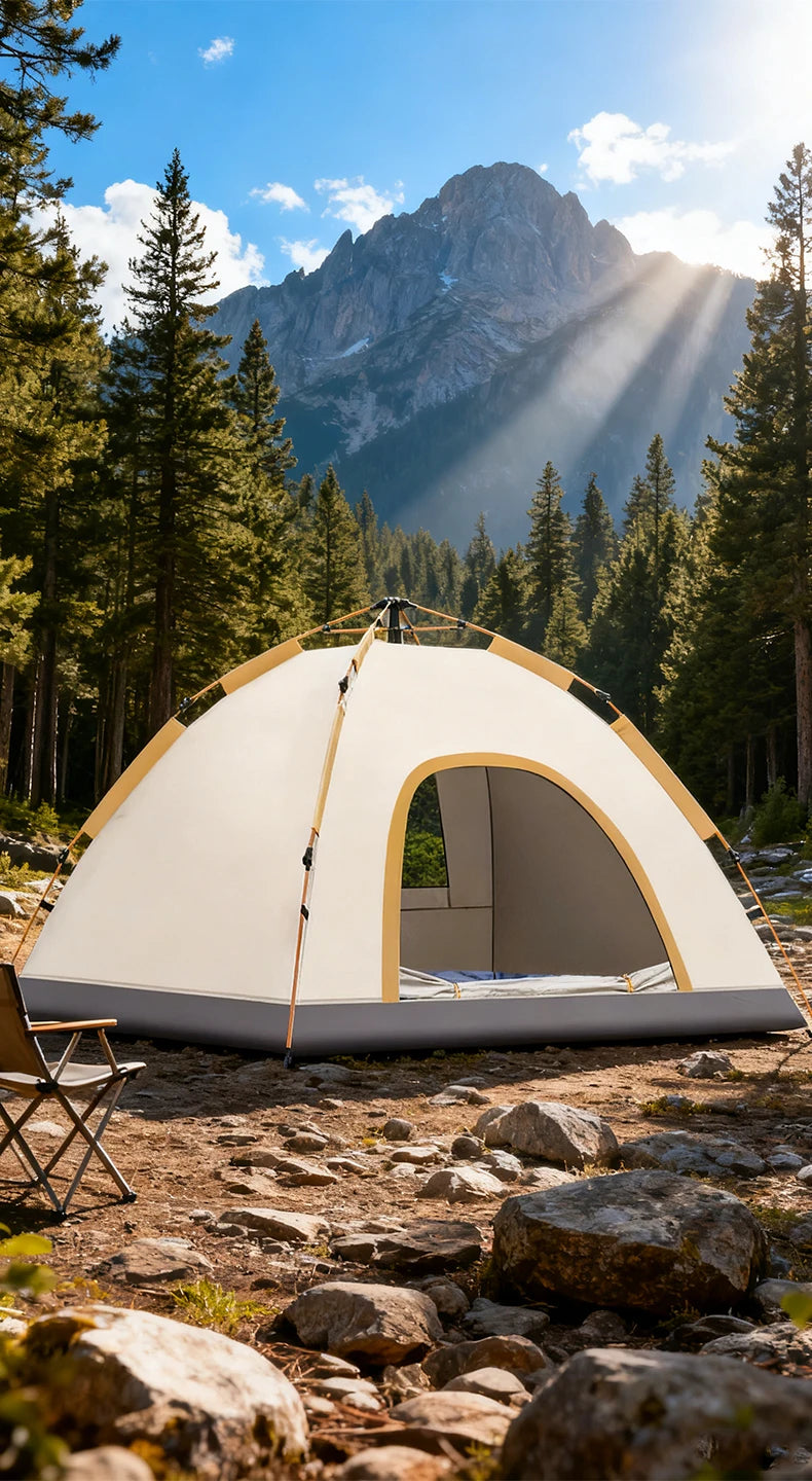 1 Outdoor Camping Tent for Overnight Stay, Fully Automatic, Quick Setup, No Assembly, Foldable, Double Layer