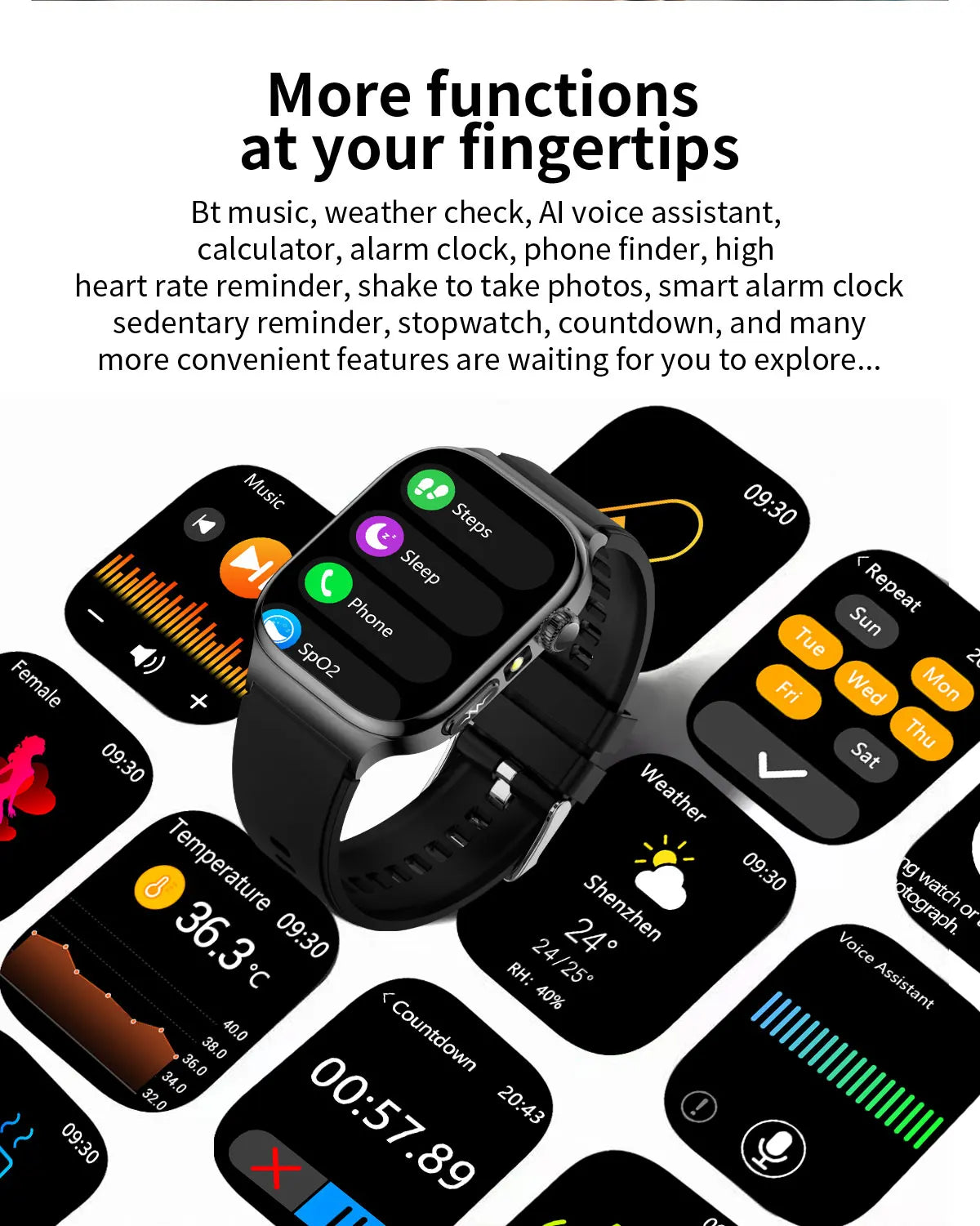 2025 New Precision detection ECG+PPG Uric acid Blood Fat SmartWatch Men Blood Pressure Blood oxygen Voice Call Health Smartwatch