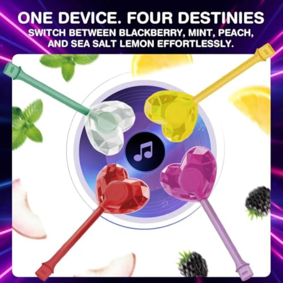 TastySounds Audio Music Lollipop Gift Set - Bone Conduction Music Lollipop with Elevating Box 4 Flavors Mint Peach Sea Salt Lem