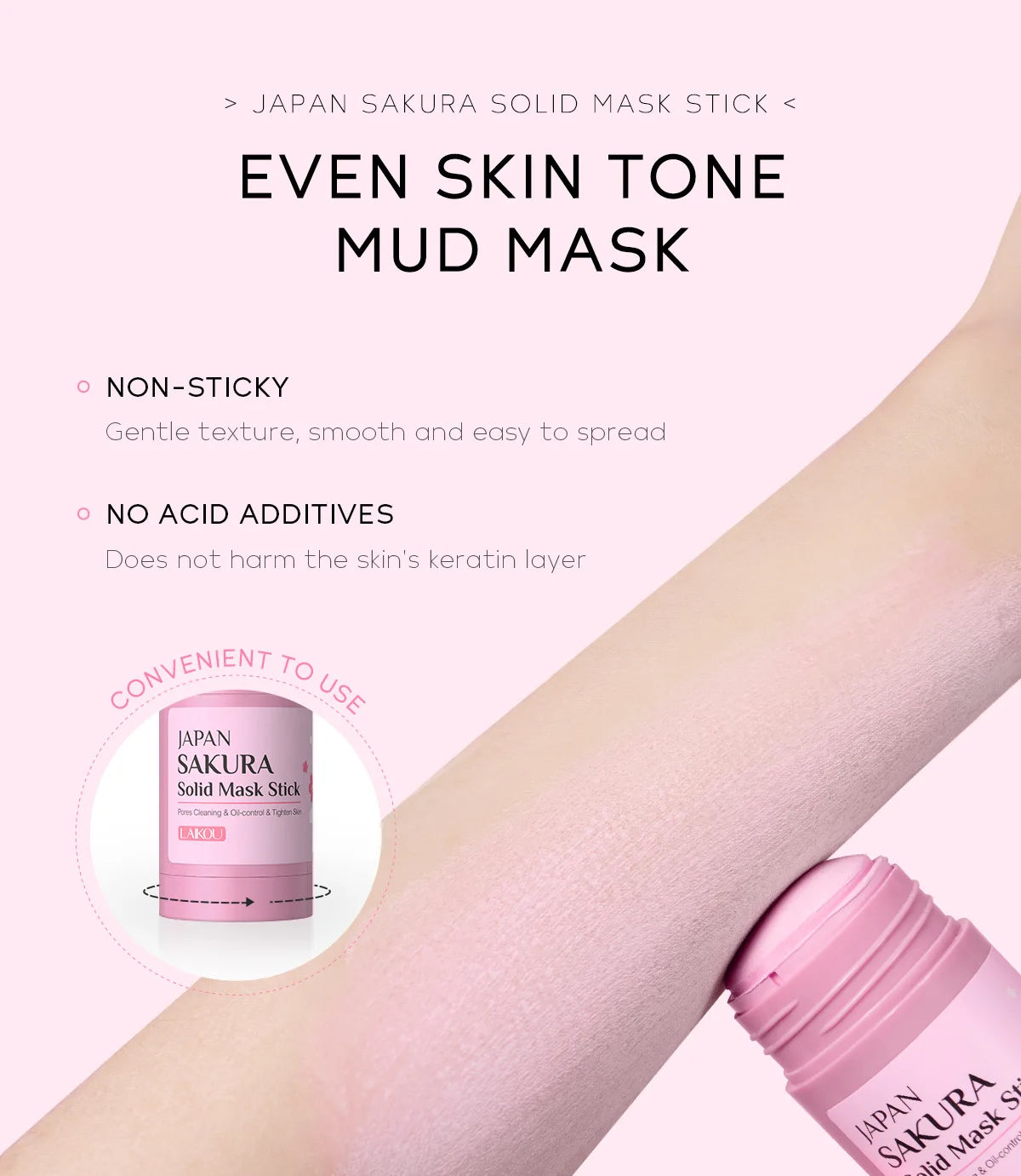 Sakura Cleansing Face Mask Stick 40g– Pore Cleaner, Blackhead Removal, Oil Control, and Skin Moisturizer
