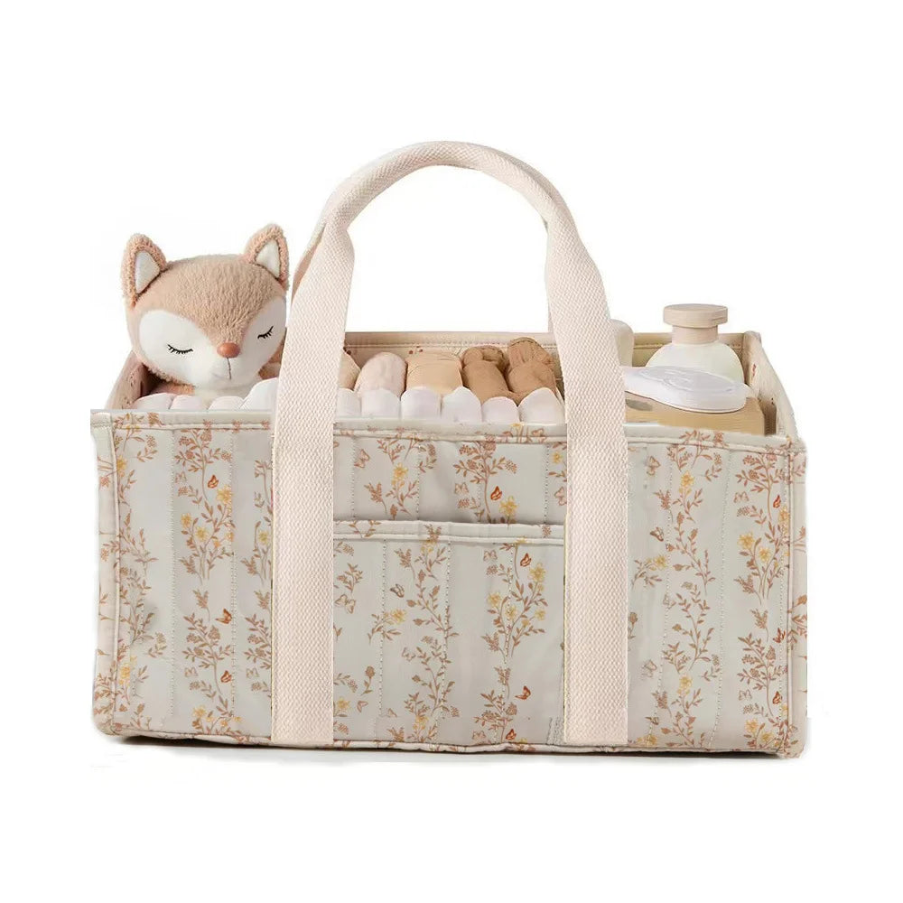 I YAN multifunctional diaper bag with multiple compartments, foldable design, and baby supplies storage in a stylish, practical style.