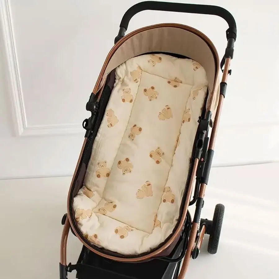 Soft and Comfortable Baby Walking Thick Cartoon Bear Baby Stroller Cushion Cotton Shoulder Strap Baby Stroller Cushion