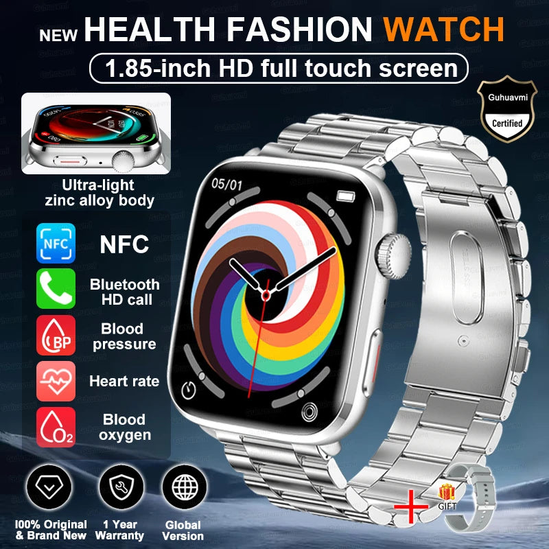 New Fashion NC SmartWatch For Men 1.85'' 240*284 AMOLED Screen Bluetooth Call Health Monitor Waterproof Sport Smartwatches Women