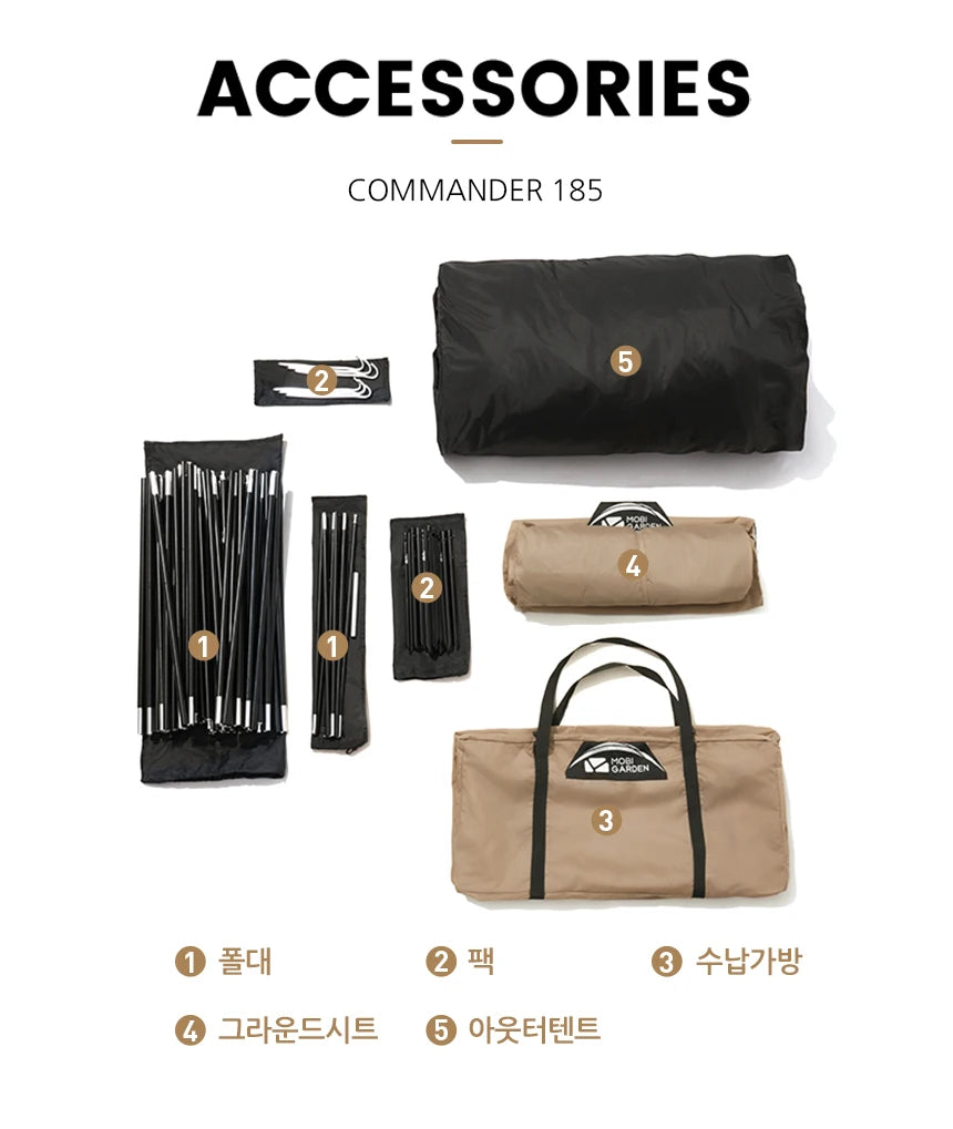 Camping Tent Commander Dome Tent Shelter Waterproof Windproof Ultra-light 70D Nylon 160/185/245CM