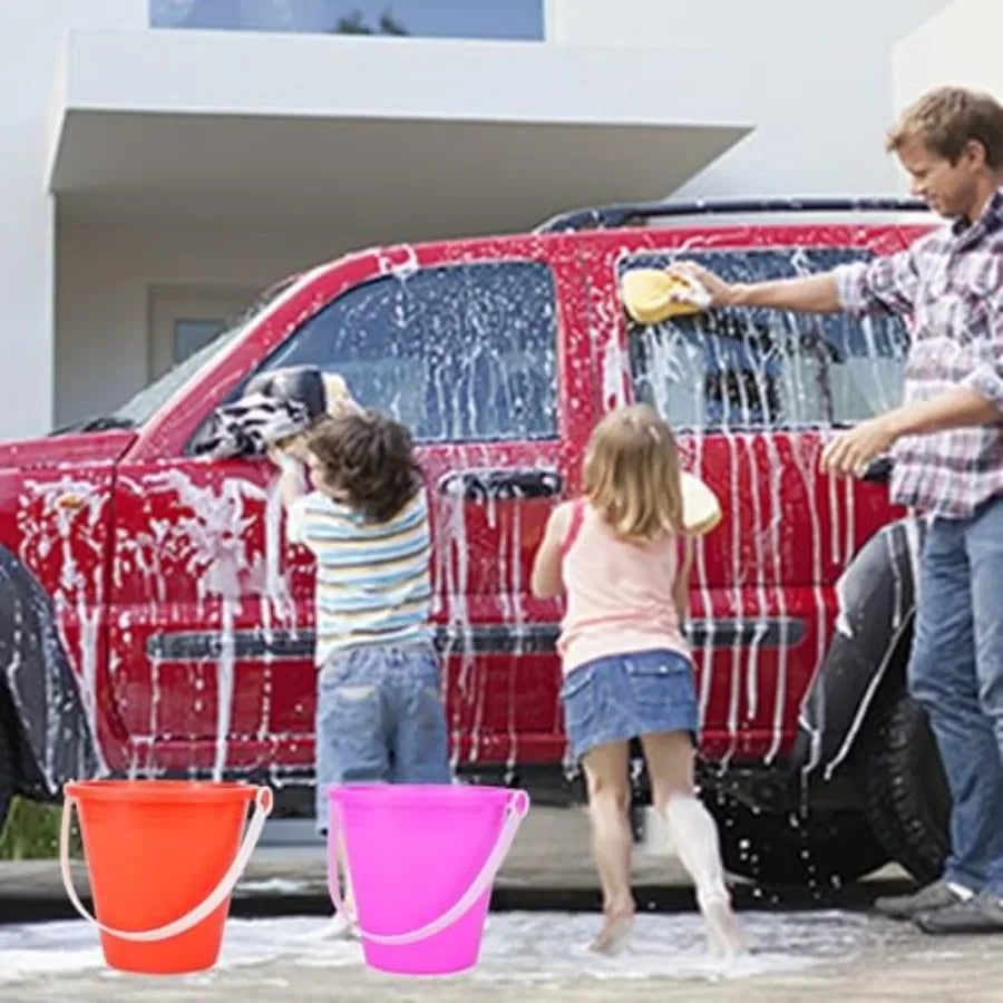 Set of 24 I YAN 5-inch sand beach buckets and shovels for kids, perfect for summer beach play and outdoor water fun.