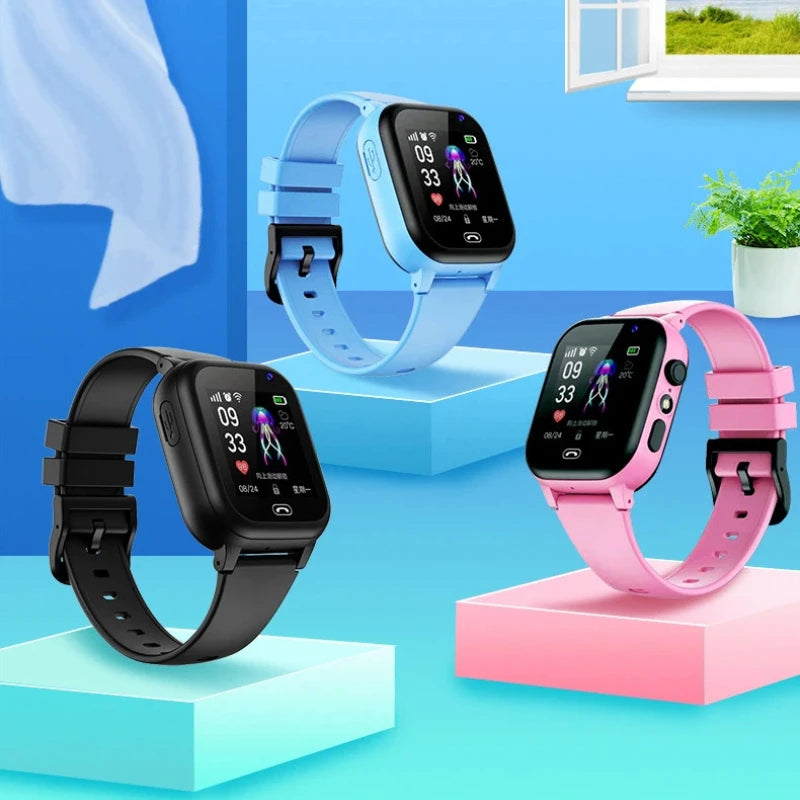 Lenovo Kids Smart Watch by I YAN with waterproof design, GPS, SOS, camera, call function, and SIM card for children.