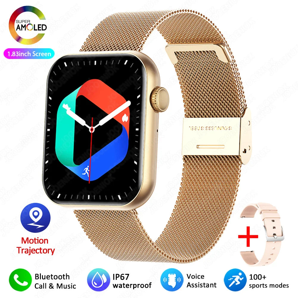 New Smart Watch Full Touch Screen Bluetooth Call AI Voice Heart Rate Waterproof Watches Sports Bracelet Smartwatch Women