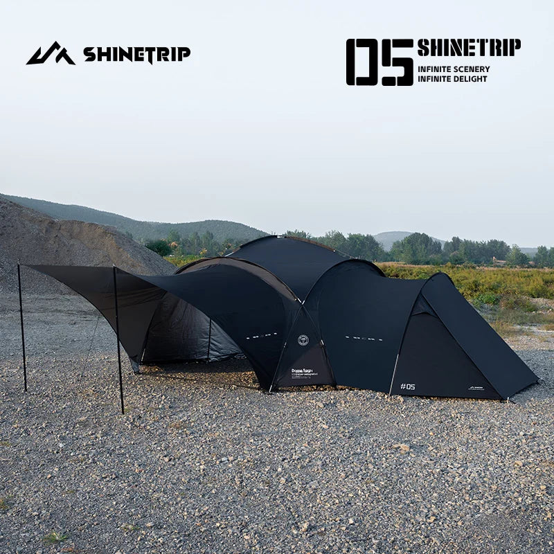 ShineTrip Outdoor Dome Tent Rainproof Sunproof Self Drive Waterproof Shade Coated Silver Canopy Camping Combination