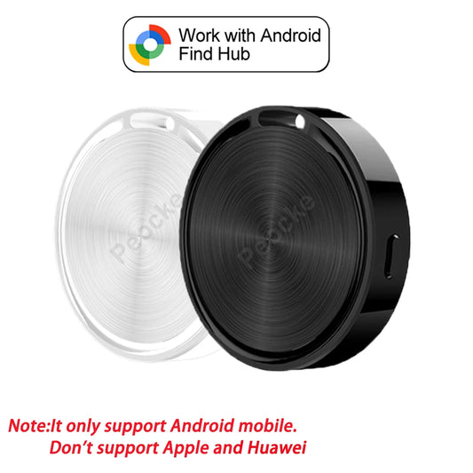 I YAN Mini Bluetooth Tracker for Android, showing compact smart tag device with keyring and GPS locator features.