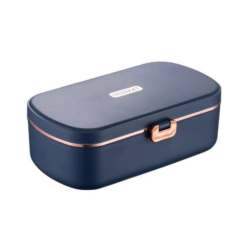 900ml Electric Lunch Box Water Free Heating Bento Box Portable Rice Cooker Thermostatic Heating Food Warmer For Office 220V