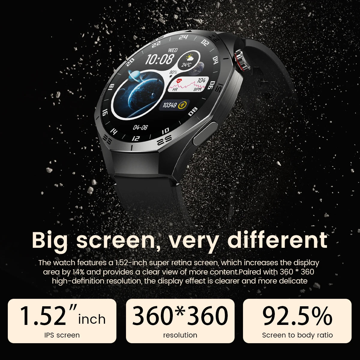 Android and ios Smart Watch Men AMOLED Screen GPS Motion trajectory Heart Rate Bluetooth Calls SmartWatch Waterproof