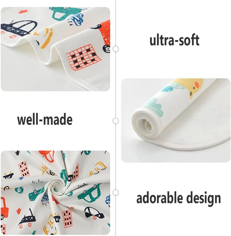 Baby waterproof changing pad cover by I YAN, reusable and soft for diaper changes, suitable for travel beds and mattress protectors.
