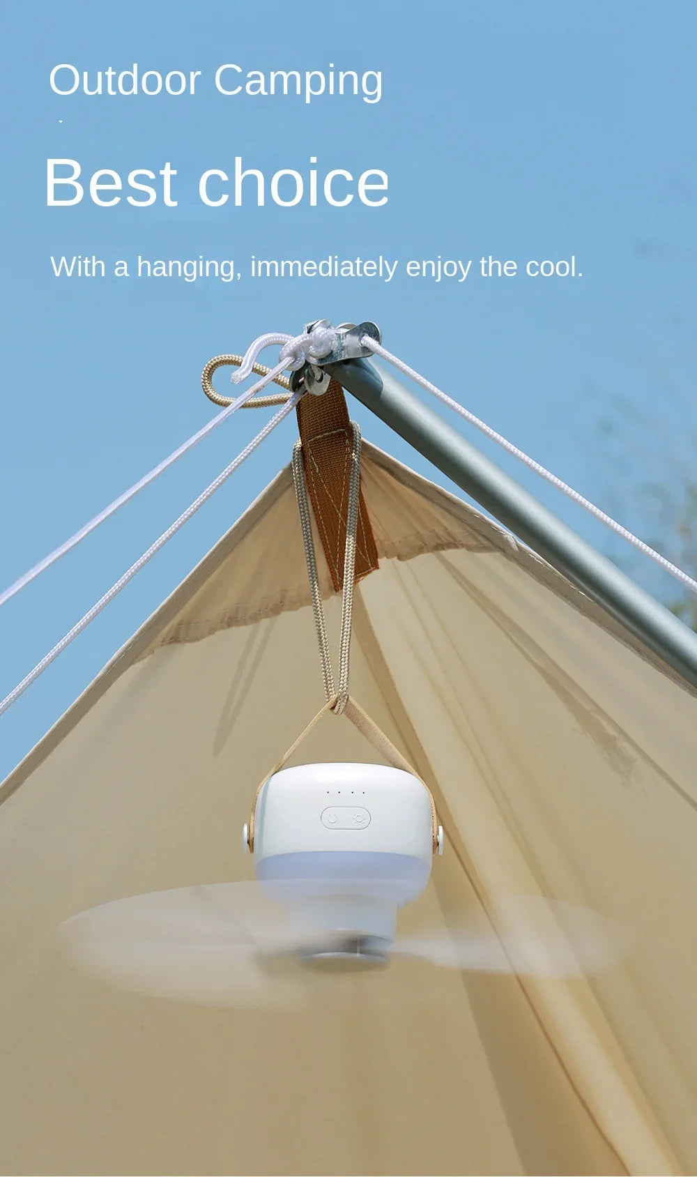 Portable wireless mini ceiling fan light USB fan with remote control, stand, night light, home, outdoor, camping, New Year gifts