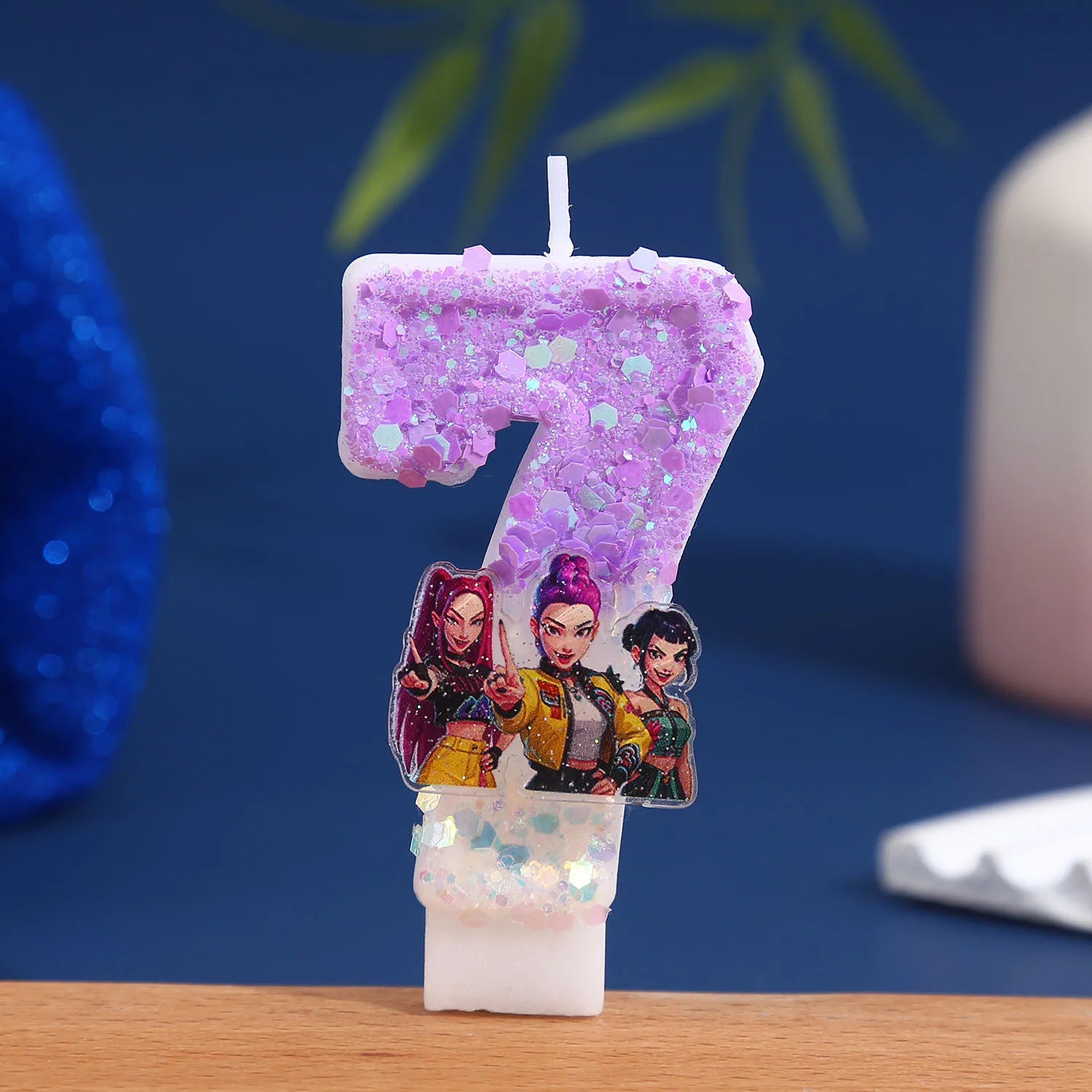 Witch Hunter Birthday Number Candle – Purple Glitter Cake Decoration (0-9) - I YAN