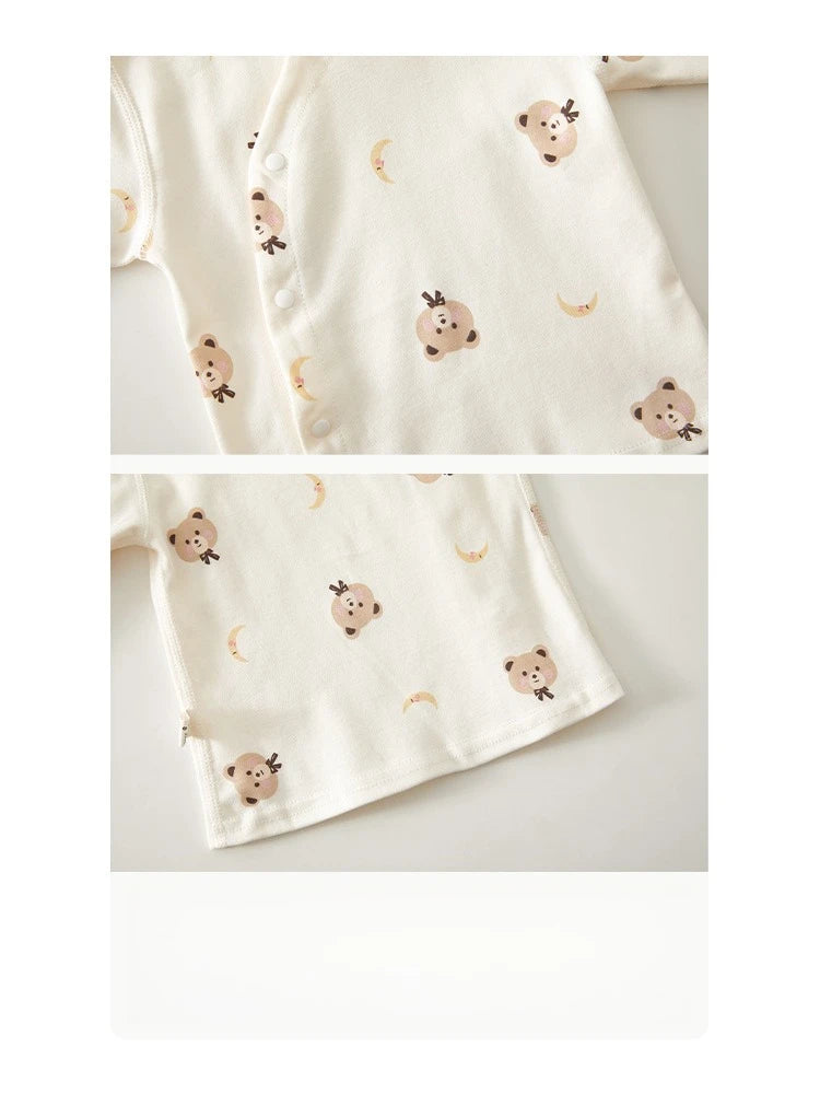 Baby Cartoon Print Pajama Set 2-Piece – Pure Cotton Top & Pants for 3M–18M - I YAN