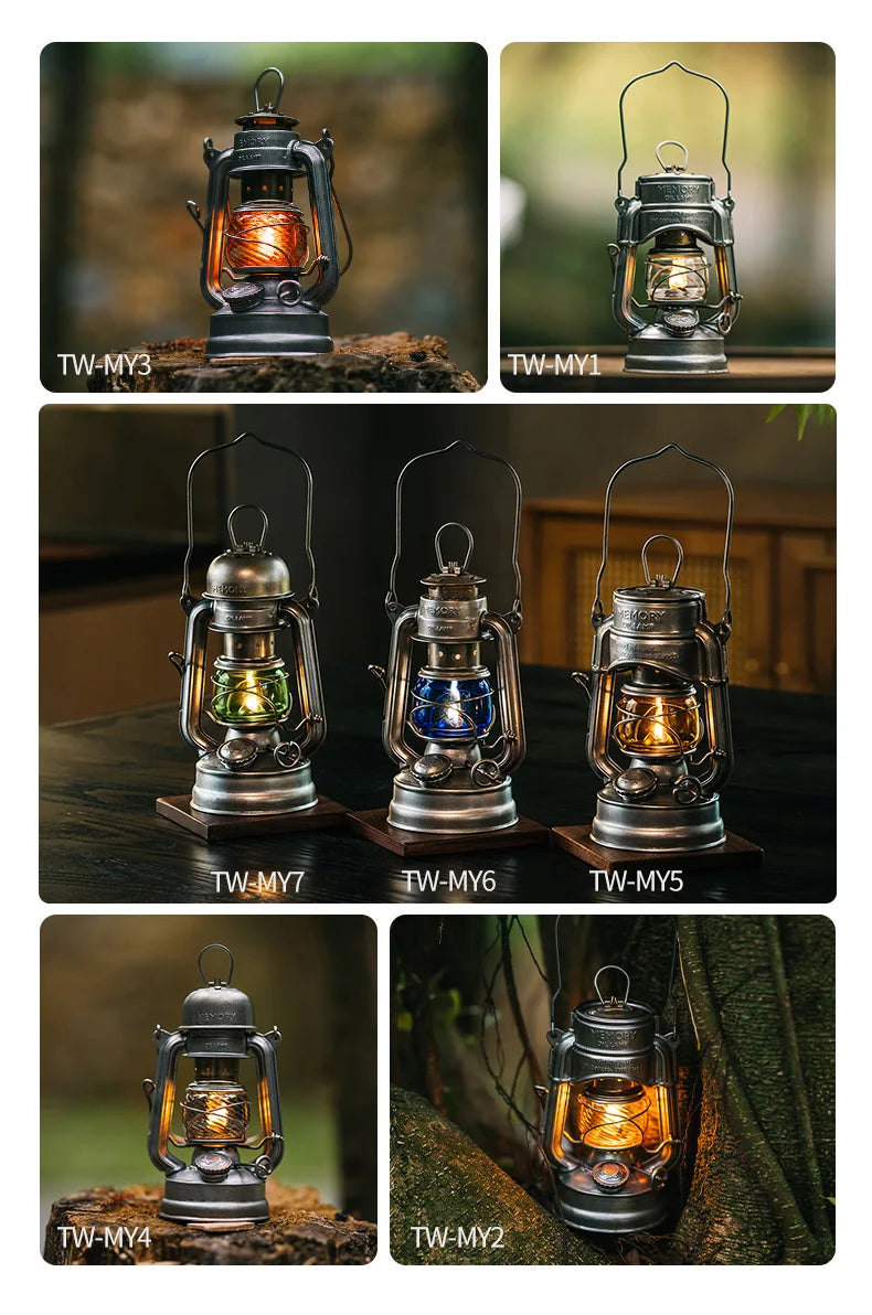 Oil Lamp Outdoor Portable Mini Camping Lantern Emotion Retro Lights for Hike Picnic Backpack Camping Supplies