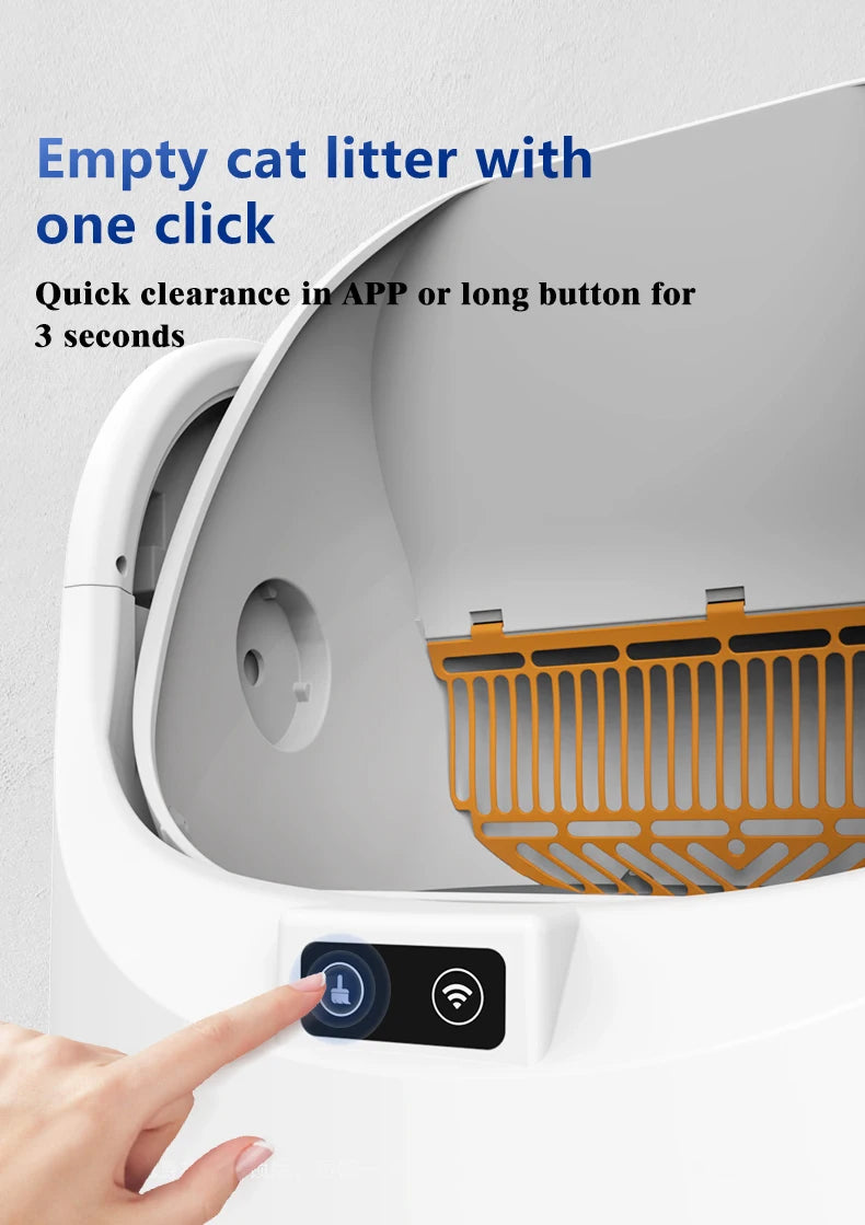BOOTEELY Fully Automatic Cat Litter Box Oversized Anti-spatter Open Anti-odor Intelligent Electric Cleaning Cat Toilet