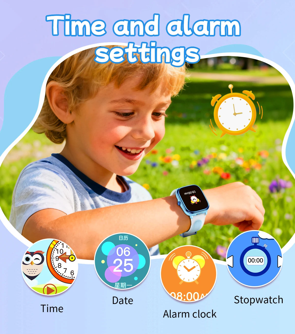 2026 Children's Smart Watch Multiple Learning Modes – Early Education Health Monitor LED Flashlight IP68 Waterproof - I YAN
