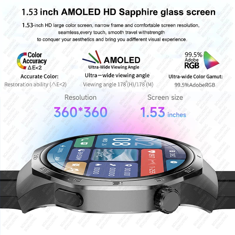 New GT5 Pro Smart Watch Men AMOLED HD Screen GPS NFC Heart Rate Bluetooth Call Watch 5 MAX IP68 Waterproof SmartWatch Man