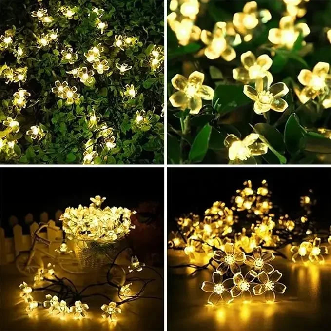 Solar PURPLE/BLUE/WARM/COLOR Cherry Blossom Garden Blossom Lights Garlands String Lights Solar Outdoor Waterproof Christma Deco