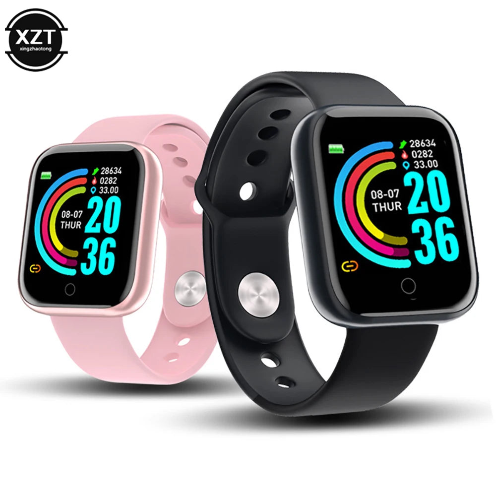 I YAN Y68 color screen sport watch with pedometer, heart rate, blood pressure, and fitness tracking for children and adults.