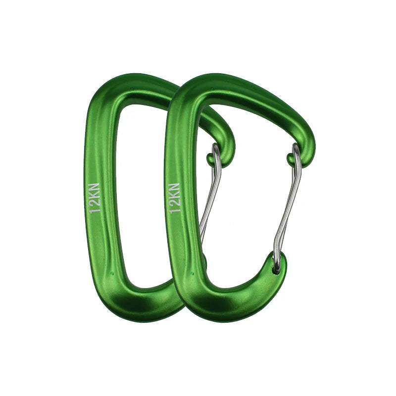 12KN Small Climbing Carabiner D-Shape Mountaineering Buckle Hook Safety Lock Outdoor Camping Hiking Key Chain
