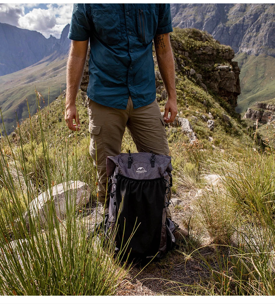 Naturehike Climbing Backpack 60+5L Camping Backpack Travel Bag Large Capacity Military Mountaineering Backpack With Rain Cover