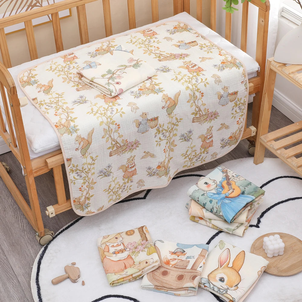 Newborn Baby Bath Towel Class A Pure Cotton Gauze – Soft Absorbent Children's Blanket for All Seasons - I YAN