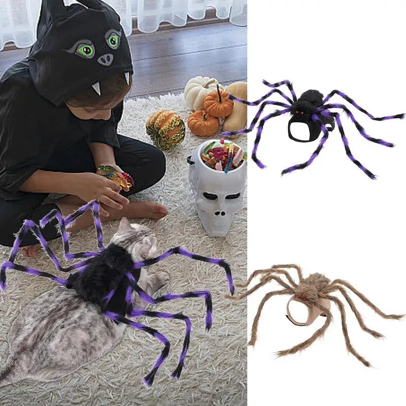 Halloween Spider Costume for Dogs & Cats – Funny Striped Pet Outfit