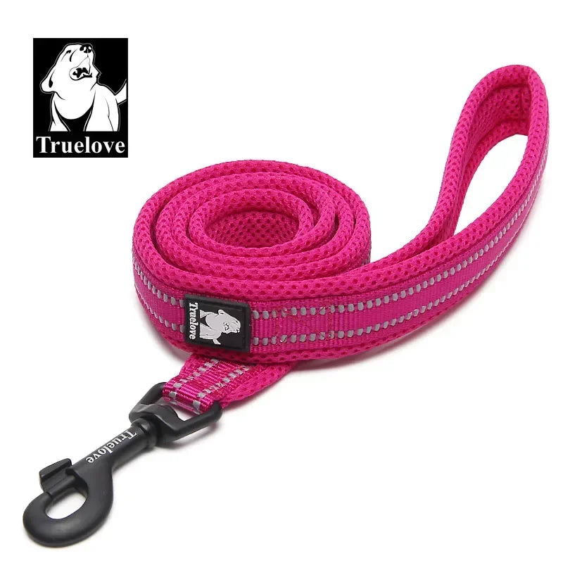 Reflective nylon pet leash by I YAN, padded and adjustable, suitable for large dogs and cats, in multiple colors, 200cm length.