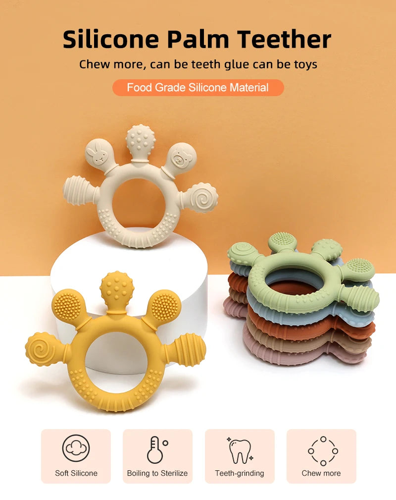 Baby Silicone Ring Teether – BPA-Free Sensory Chew Toy for Teething Relief (0–12 Months) - I YAN