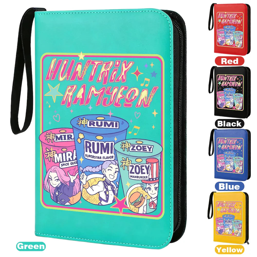 I YAN Demon Hunters card album binder with 400 pockets, PU zipper holder, perfect for storing trading cards and collectibles.