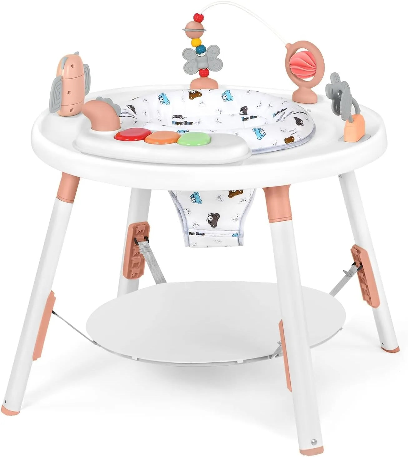Baby activity center by I YAN with detachable toys and 360-degree rotating seat for toddler development and entertainment.