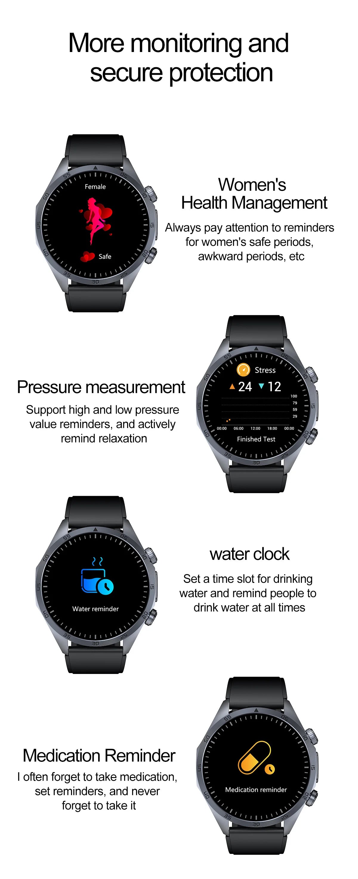 2026 New Pulse﻿ ECG+PPG Treatment Smart Watch Men Blood Lipid Uric Acid BP Body Fat Tired monitor Sports Health Call Smartwatch