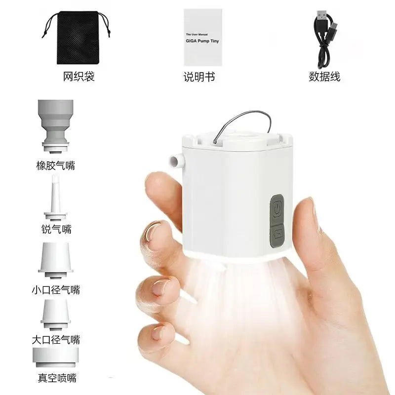 Mini Inflator Pump Outdoor Portable Small Electric Air Pump for Camping Sleep Pad Mattress Mat Pumping and Inflating Vacuum Pump