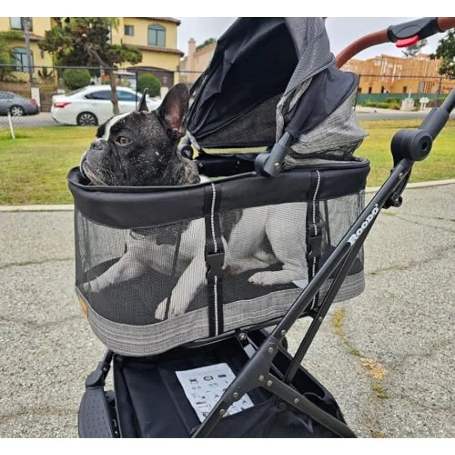 ROODO 2026 upgraded 3-in-1 dog and cat stroller with detachable carrier, lightweight, foldable pet travel gear by I YAN.