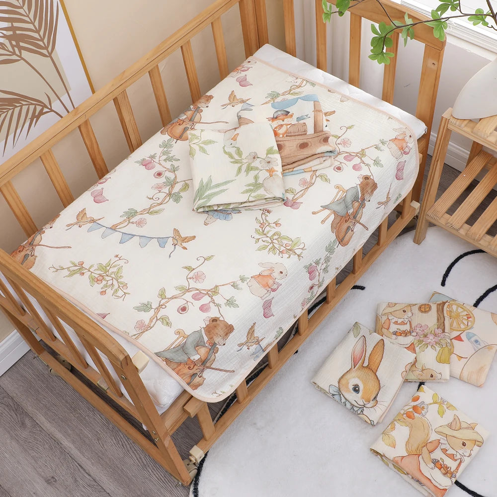 Newborn Baby Bath Towel Class A Pure Cotton Gauze – Soft Absorbent Children's Blanket for All Seasons - I YAN