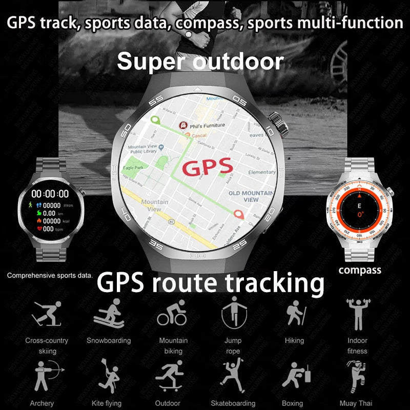 New GT5 Pro Smart Watch Men AMOLED HD Screen GPS NFC Heart Rate Bluetooth Call Watch 5 MAX IP68 Waterproof SmartWatch Man