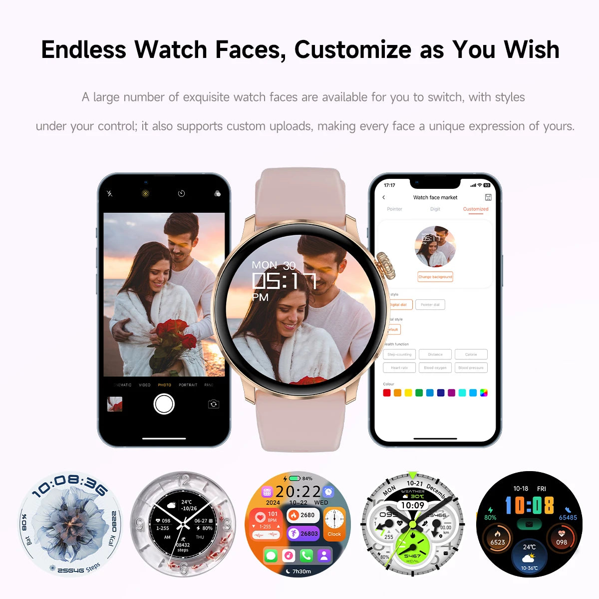 2026New Lady women Fashion Smart Watch Bluetooth Call Blood oxygen Health GPS Sport Outdoor Smartwatch for Women AMOLED Screen