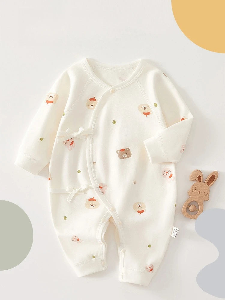 AYNIGIELL High-Quality Newborn Baby Jumpsuit Four Season Cute Children's Jumpsuit 0-6M Cute Baby Girl Male Baby Clothing - I YAN