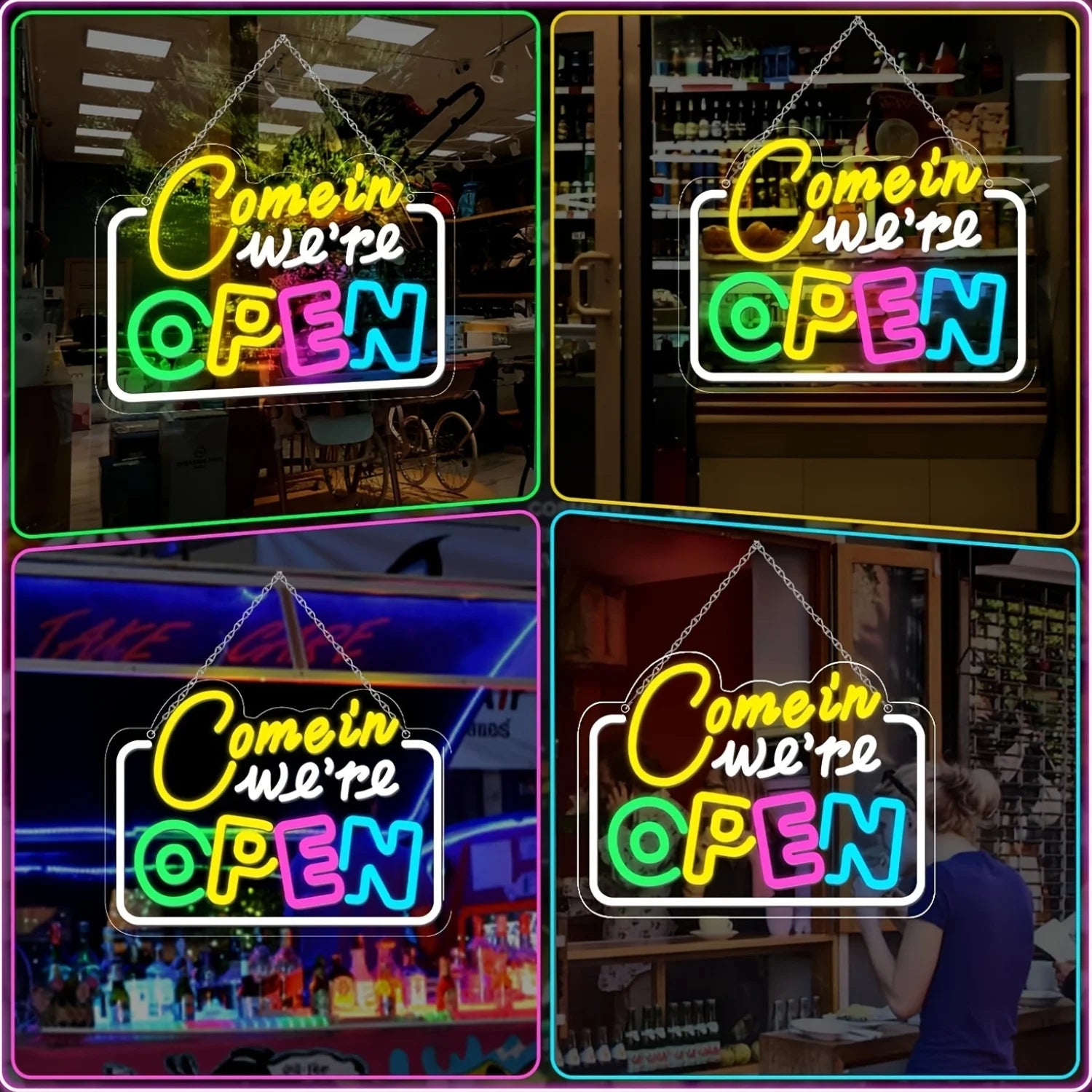 Open LED Neon Signs Light Up Open Sign Walls Window Art Decor for Shop Bar Hotel Restaurant Retail Store Party Pub