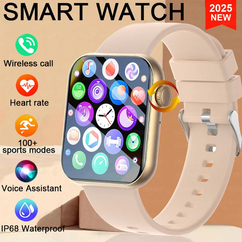 New Smart Watch Full Touch Screen Bluetooth Call AI Voice Heart Rate Waterproof Watches Sports Bracelet Smartwatch Women