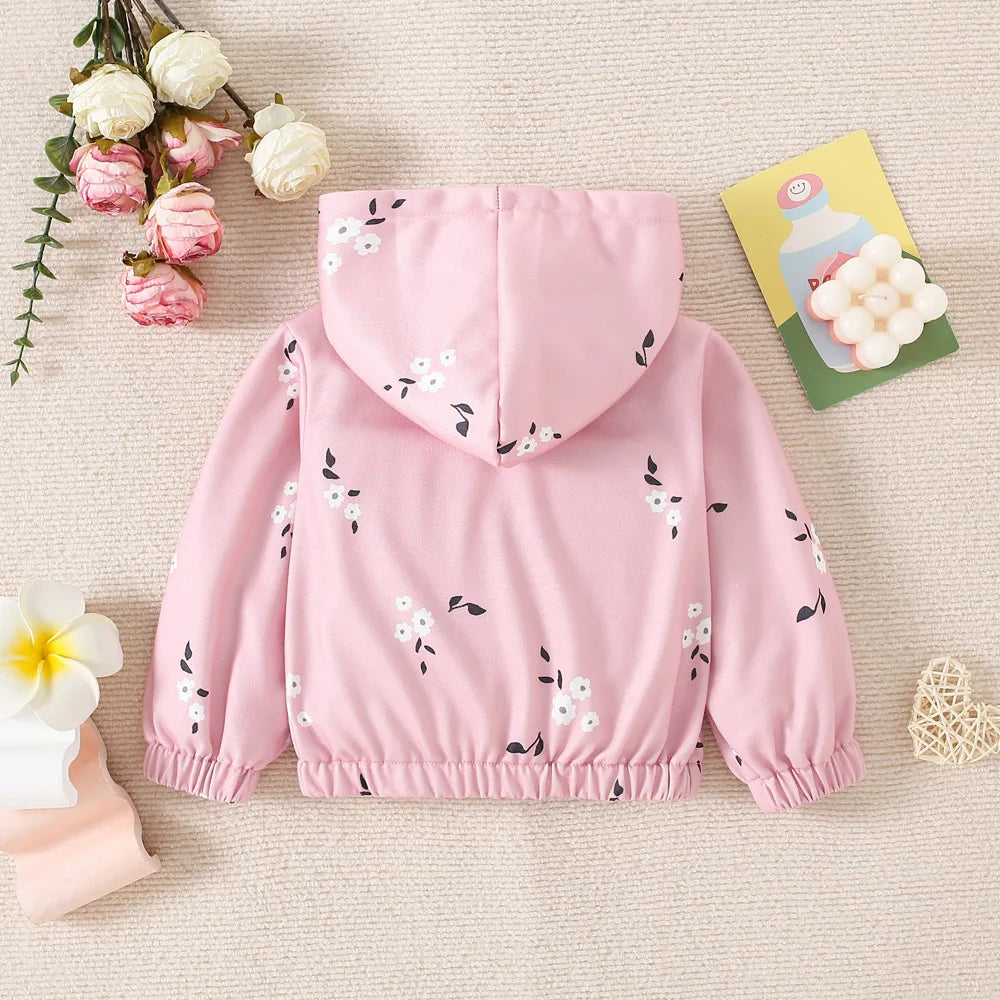 Boys' And Girls' Jackets For Spring And Autumn Thin Cut With A Hat Cute And Sweet Zipper Shirt Children's Outerwear