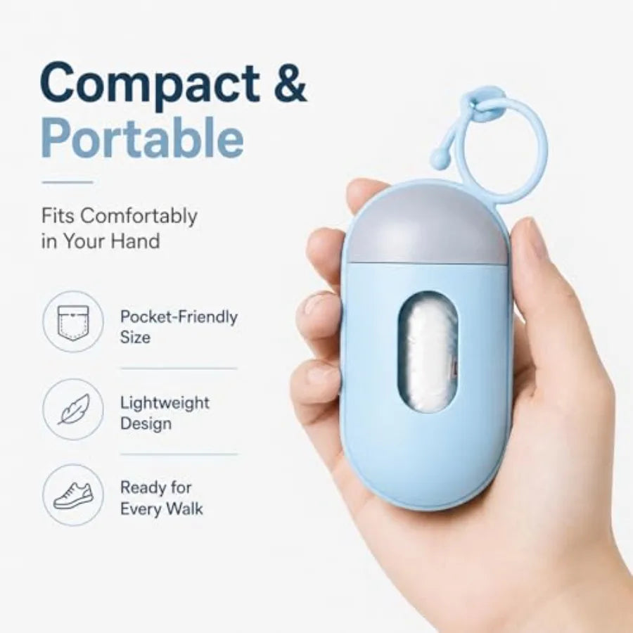 I YAN dog waste bag dispenser holder for outdoor walks, portable pet poop bag box in compact design